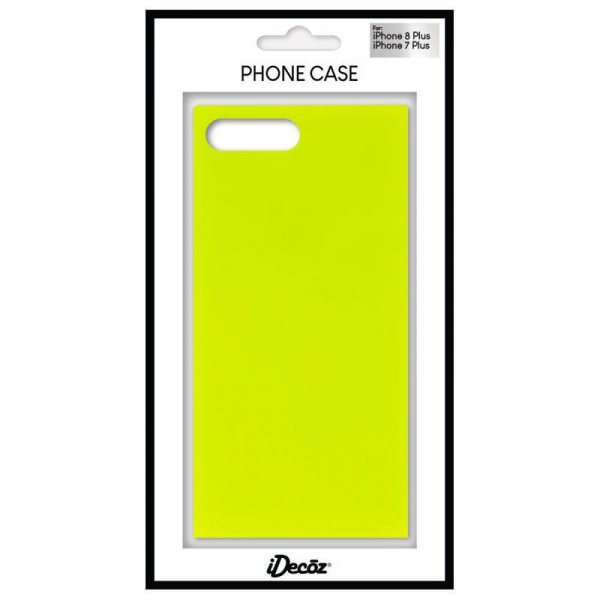 iDecoz iPhone 7 Plus/iPhone 8 Plus Deksel Square Case Neon Gul