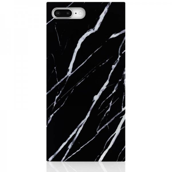 iDecoz iPhone 7 Plus/iPhone 8 Plus Deksel Square Case Marble Svart