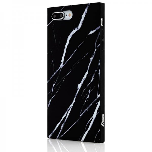iDecoz iPhone 7 Plus/iPhone 8 Plus Deksel Square Case Marble Svart