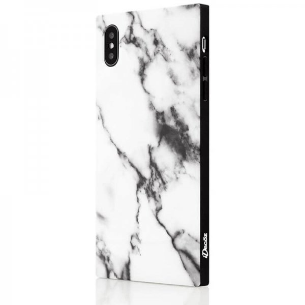 iDecoz iPhone Xs Max Deksel Square Case Marble Hvit