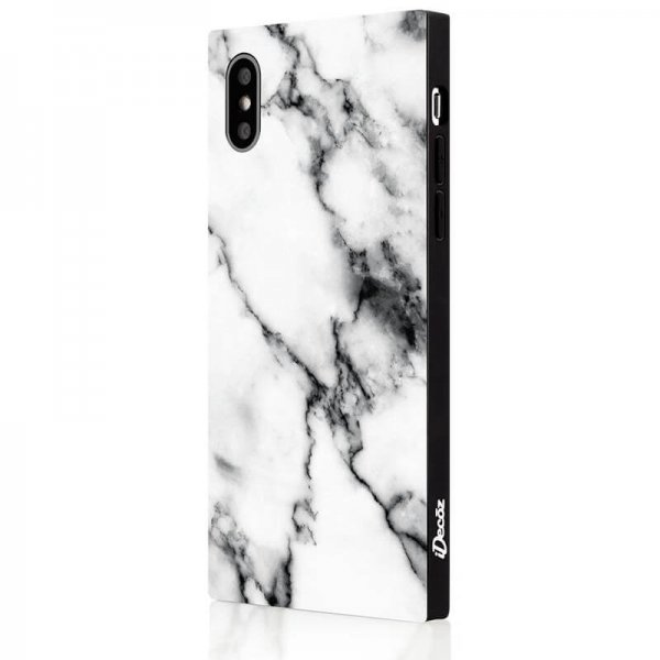 iDecoz iPhone X/Xs Deksel Square Case Marble Hvit