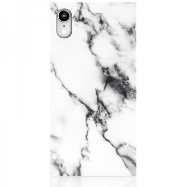 iDecoz iPhone Xr Deksel Square Case Marble Hvit