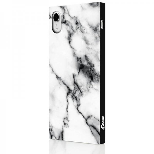 iDecoz iPhone Xr Deksel Square Case Marble Hvit