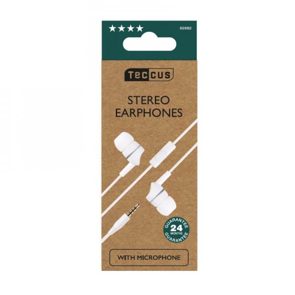 Vivanco Kablede Hodetelefoner Stereo Earphones 3.5mm Hvit