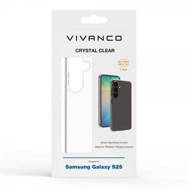 Vivanco Samsung Galaxy S25 Deksel Crystal Clear Transparent