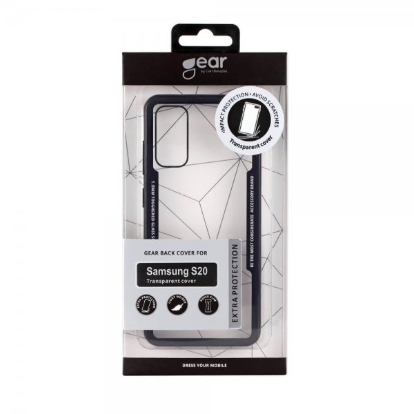 Gear Samsung Galaxy S20 Deksel Herdet glass Klar Svart