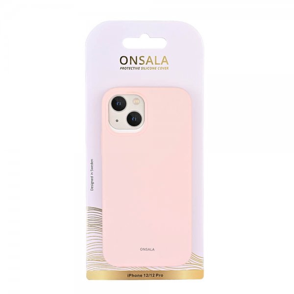 Onsala iPhone 12/iPhone 12 Pro Deksel Silikon Chalk Pink