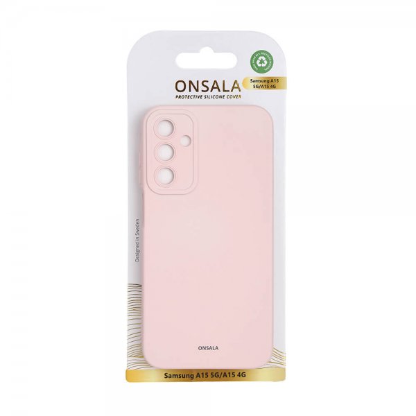 Onsala Samsung Galaxy A15 Deksel Silikon Chalk Pink