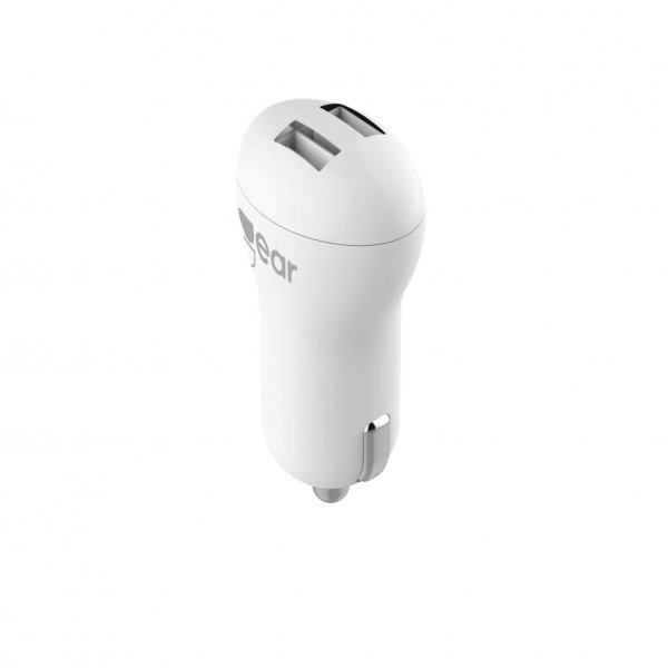 Gear Billaddare 2xUSB 2.4A Micro-USB Kabel 1m Hvit