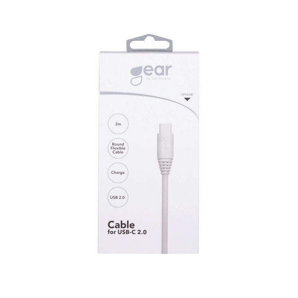 Gear Ladekabel USB-A til USB-C 2m Hvit