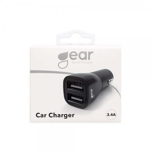 Gear Biladdare 2xUSB-A 3.4A Svart