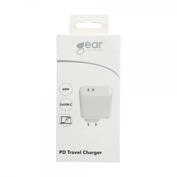 Gear Lader 2xUSB-C PD 60W Hvit