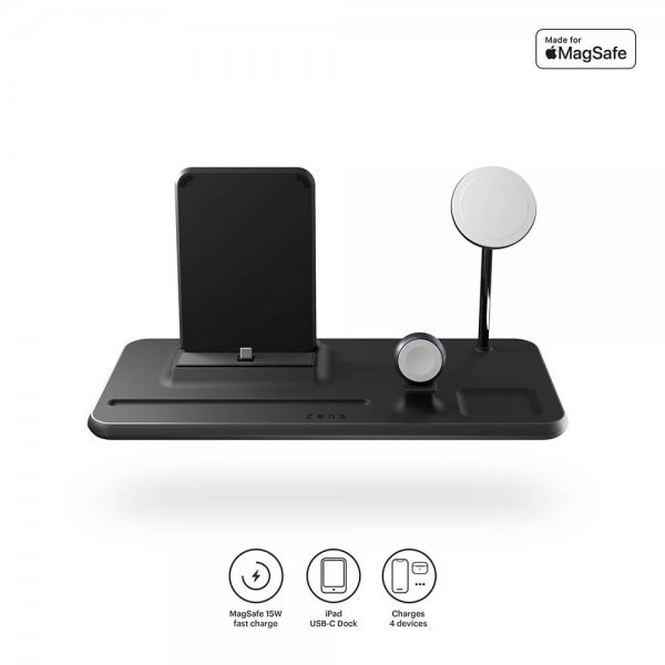 Zens 4-in-1 iPad + MagSafe Trådløs charger