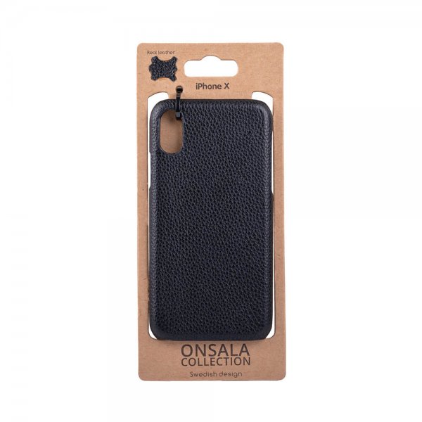 Onsala iPhone X/Xs Deksel Ekte Skinn Svart