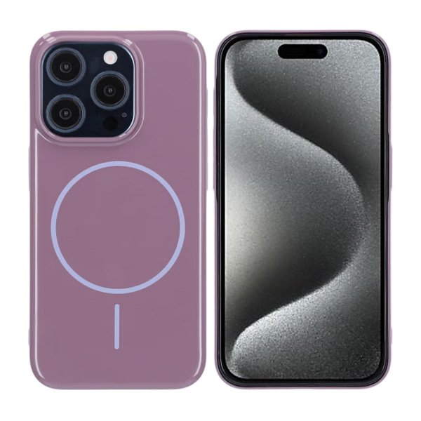 iPhone 15 Pro Deksel TPU MagSafe Glatt Lilla