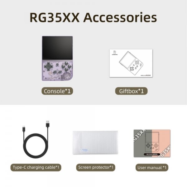 ANBERNIC RG35XX Håndholdt Spillkonsoll Retro 3.5" 64GB Grå