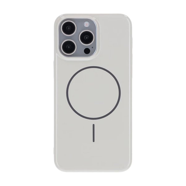 iPhone 15 Pro Max Deksel TPU MagSafe Glatt Hvit