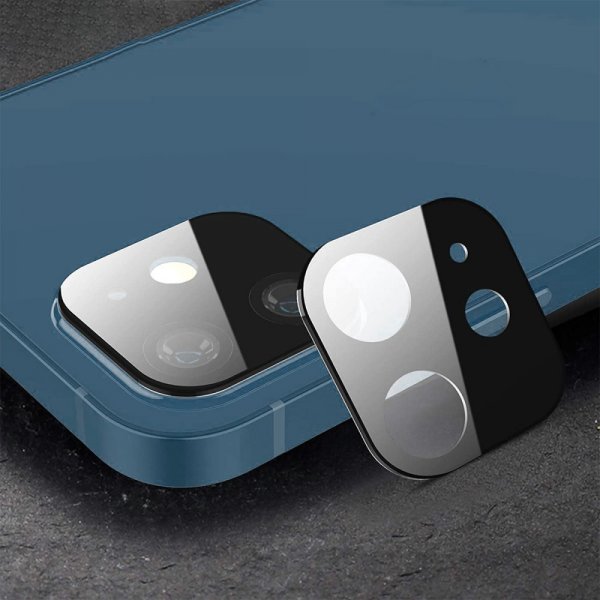 Hat Prince iPhone 12 Mini Kamerabeskytter Herdet Glass Svart