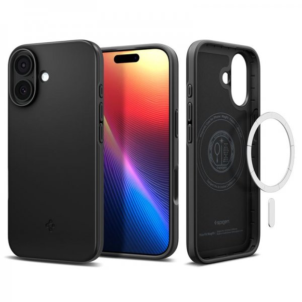 Spigen iPhone 17 Deksel Thin Fit MagFit Svart