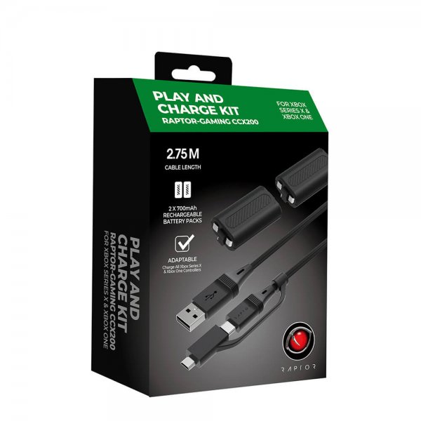Raptor Play and Charge Kit Batteripack til Xbox Series X og Xbox One