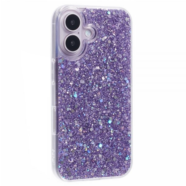 Nordic Covers iPhone 16 Deksel Sparkle Series Lilac Purple