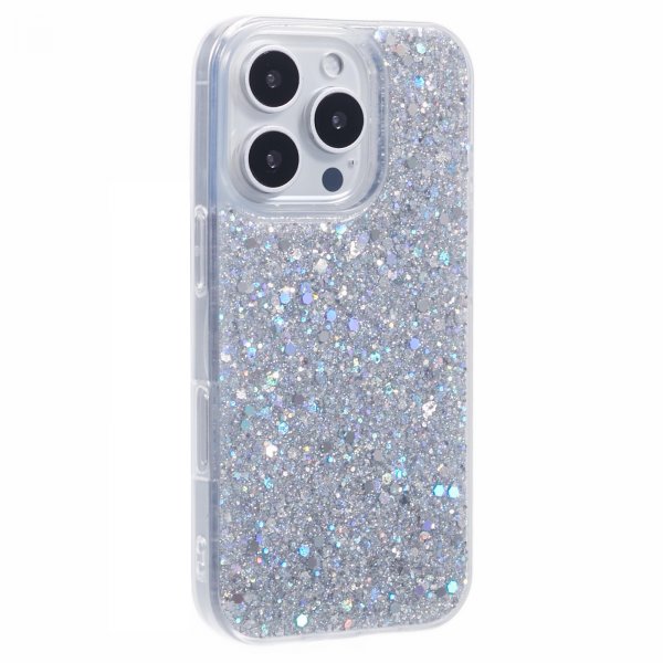 Nordic Covers iPhone 16 Pro Deksel Sparkle Series Stardust Silver