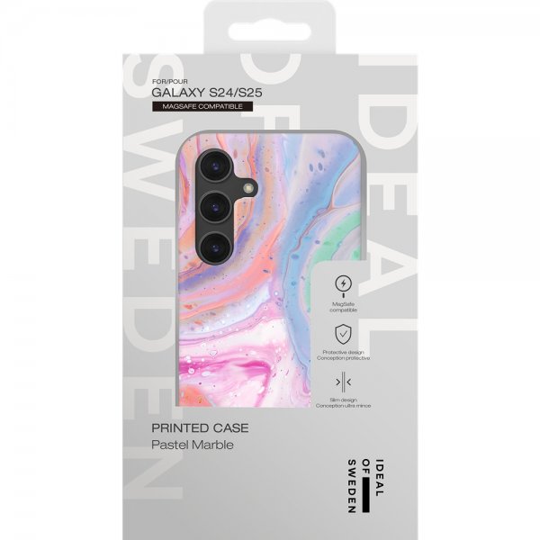 Ideal of Sweden Samsung Galaxy S25 Deksel Printed Case MagSafe Pastel Marble