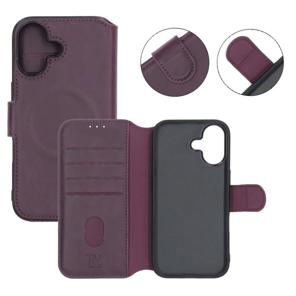 Rvelon iPhone 17 Etui 4 Kortlomme MagSafe Lilla