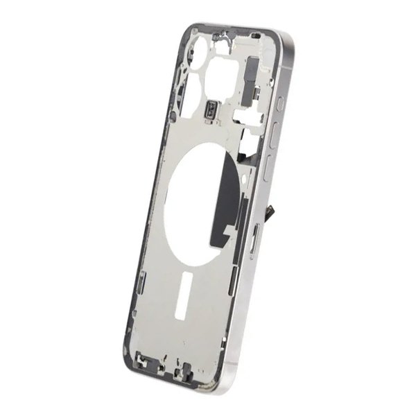 Midtramme med smådeler for iPhone 15 Pro Max - Hvit Titan OEM