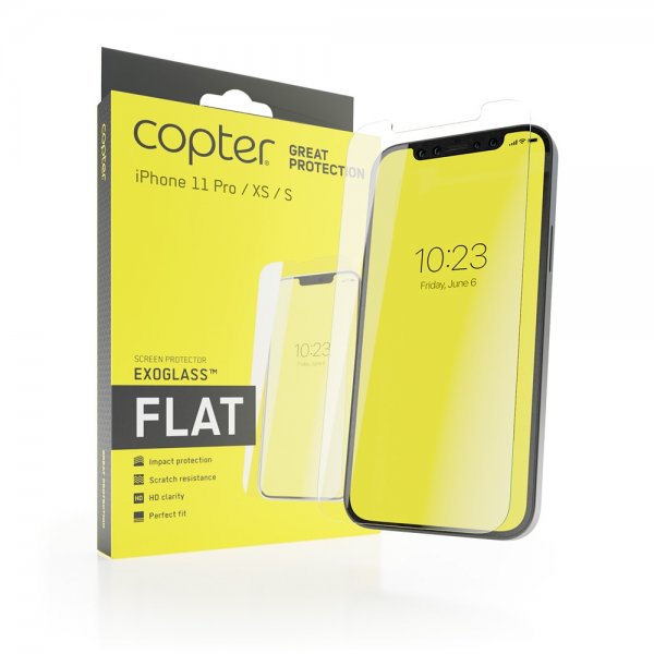 Copter iPhone X/Xs/11 Pro Skjermbeskytter Exoglass Flat