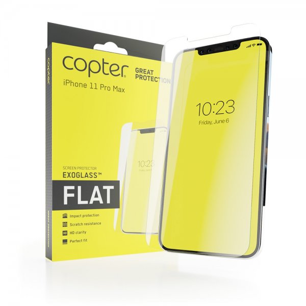 Copter iPhone Xs Max/11 Pro Max Skjermbeskytter Exoglass Flat