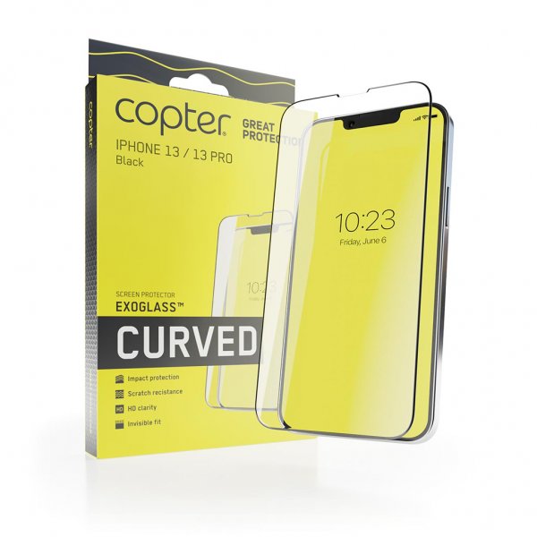 Copter iPhone 13/iPhone 13 Pro Skjermbeskytter ExoGlass Curved