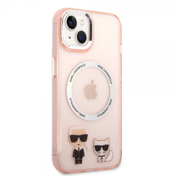 Karl Lagerfeld iPhone 14 Plus Deksel Karl & Choupette MagSafe Rosa