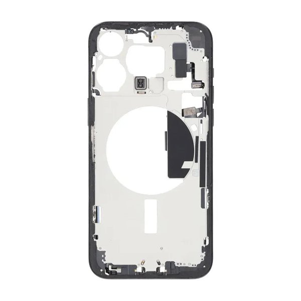 Midtramme med smådeler for iPhone 15 Pro Max - svart titan OEM