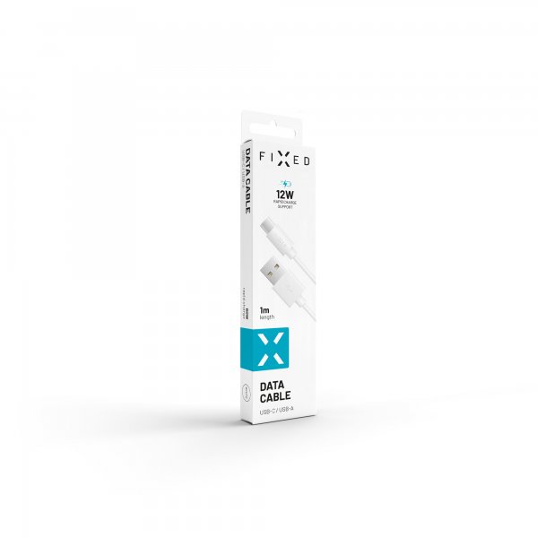 Fixed Kabel USB-A/USB-C 1m Hvit