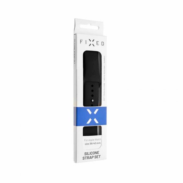 Fixed Apple Watch 38/40/41/42mm Armbånd Silicone Strap Svart