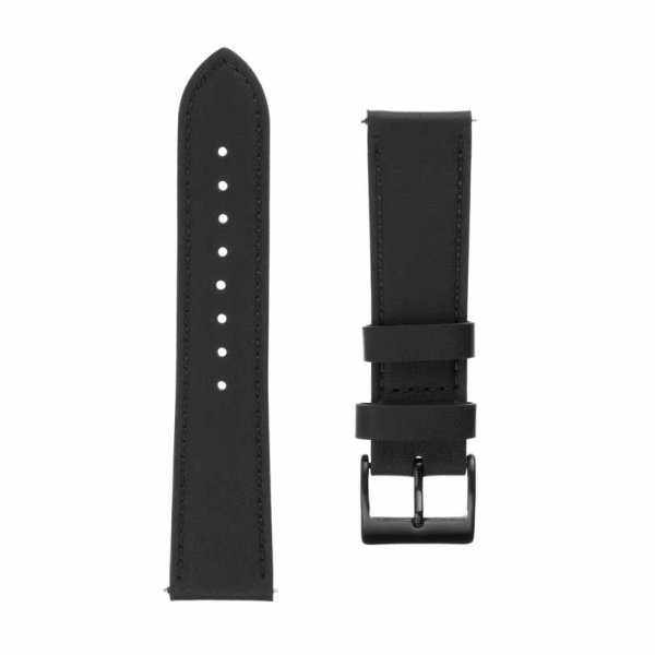 Fixed Samsung Galaxy Watch 22mm Armbånd Leather Strap Svart