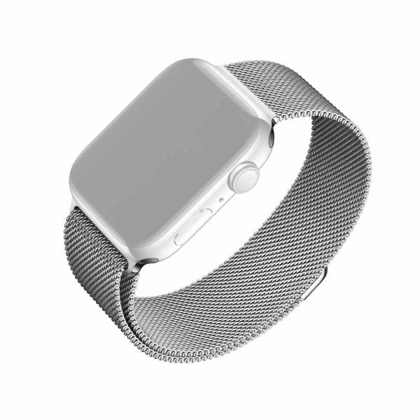 Fixed Apple Watch 44/45/46mm/Apple Watch Ultra Armbånd Mesh Strap Sølv
