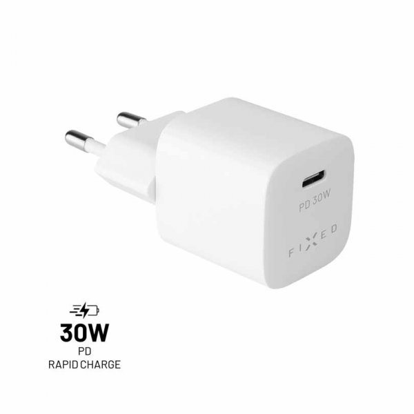 Fixed Lader Mini PD Travel Charger USB-C 30W Hvit