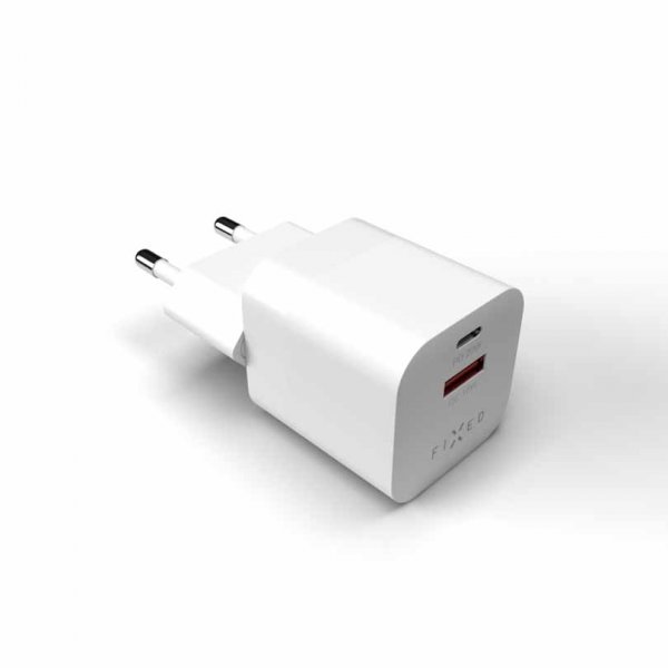 Fixed Lader Mini PD Travel Charger USB-C & USB-A 20W Hvit