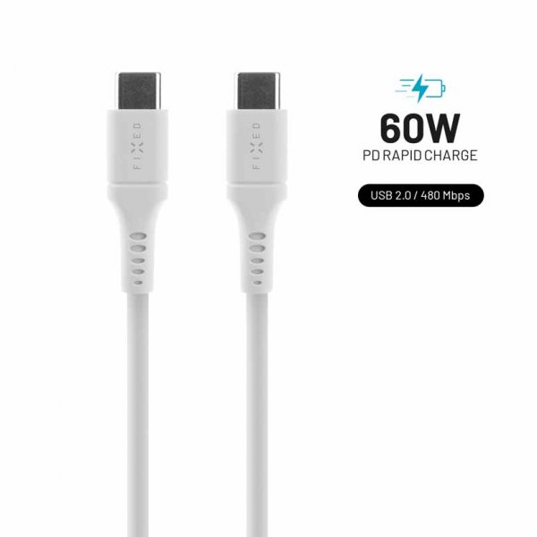 Fixed Kabel Liquid Silicone USB-C/USB-C 2m Hvit