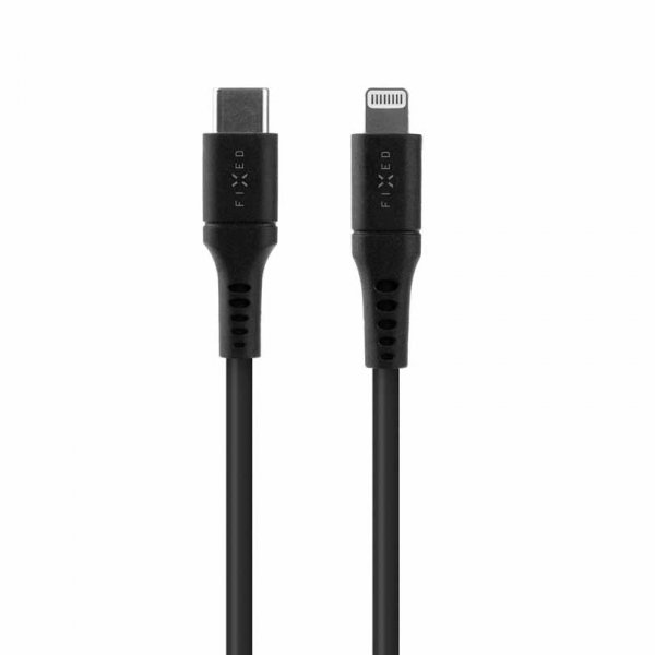 Fixed Kabel Liquid Silicone USB-C/Lightning 1.2m Svart