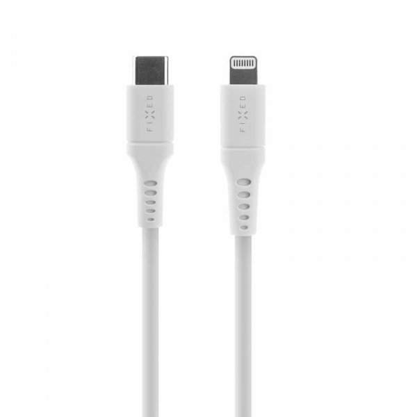 Fixed Kabel Liquid Silicone USB-C/Lightning 0.5m Hvit