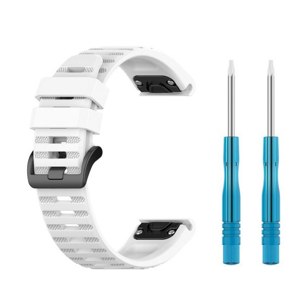 Fixed Garmin QuickFit 22mm Armbånd Silicone Strap Hvit