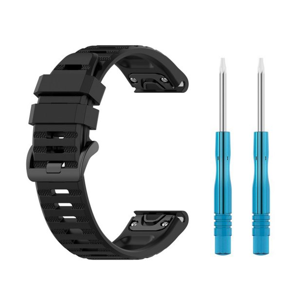 Fixed Garmin QuickFit 26mm Armbånd Silicone Strap Svart