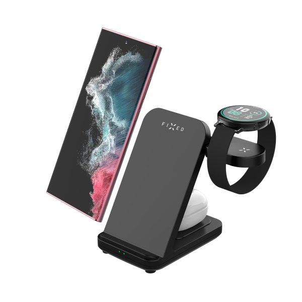 Fixed Trådløs lader Powerstation for Samsung 3in1 15W Svart
