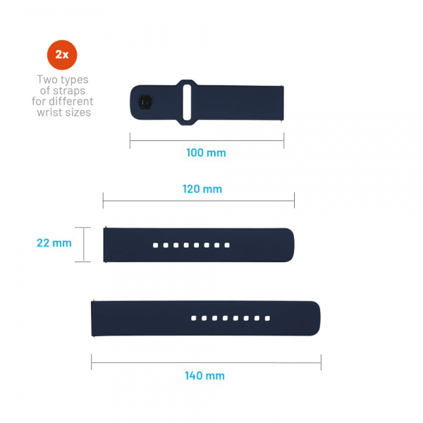 Fixed Samsung Galaxy Watch 22mm Armbånd Silicone Sporty Strap Blå