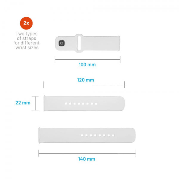 Fixed Samsung Galaxy Watch 22mm Armbånd Silicone Sporty Strap Hvit
