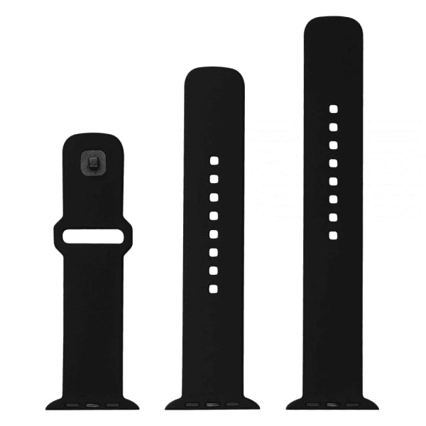 Fixed Apple Watch 38/40/41/42mm Armbånd Silicone Sporty Strap Svart