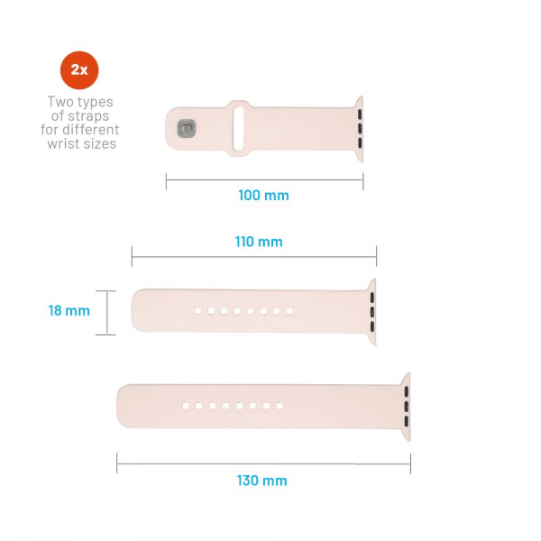 Fixed Apple Watch 38/40/41/42mm Armbånd Silicone Sporty Strap Rosa